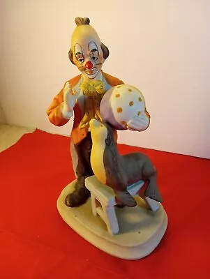 Clown With Seal And Ball Arnart Vintage Figurine/ Free Ship • $18.49