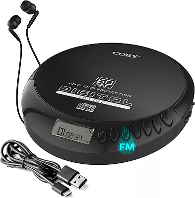 Portable CD Player With Stereo Earbuds FM Radio MP3 Compatibility LCD Display • $36.24