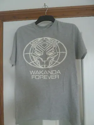 Marvel Black Panther Grey T-shirt Top Size M Wakanda Forever • £3.99