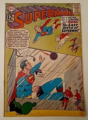 Vintage Superman #156 (DC Oct 1962) Excellent Condition Original Owner! • $25