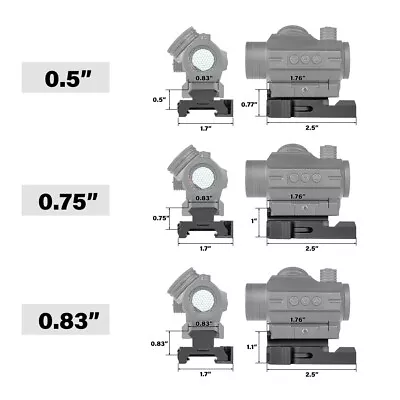 Optics QD Riser Mount Red Dot Sight For 20mm Picatinny Rail Mount Scope Mounts • $9.99