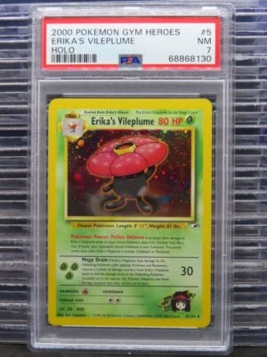 $1.25 • Buy 2000 Pokemon Gym Heroes Erika's Vileplume Holo 5/132 PSA 7