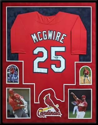 Framed In Suede St Louis Cardinals Mark Mcgwire Autographed Jersey Jsa Coa • $1250