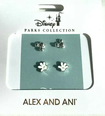 Disney Parks Alex And Ani Mickey Mouse Icon & Gloves Hands Stud Earrings  • $58.95