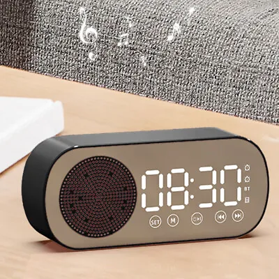 $14 • Buy Portable LED Display Digital Alarm Modern Home Decor Clock Bluetooth FM Speaker