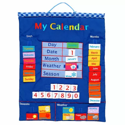 Fiesta Crafts | My Calendar | Blue Fabric Wall Hanging Chart Detachable Pieces • £43.99