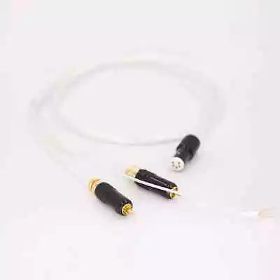 Silver Plated 5 Pin Din To Dual RCA HIFi Audio Tonearm Cable With Ground Wire • $31.50