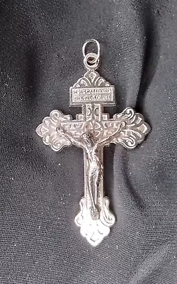 Jesus Nazareth Cross Crucifix Vintage Italy Father Forgive Them Sacred Heart • $14.99