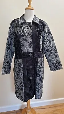 $110 • Buy Orientique Jacquard Embroidered Coat Jacket Sz XL ( 14) Lined Long