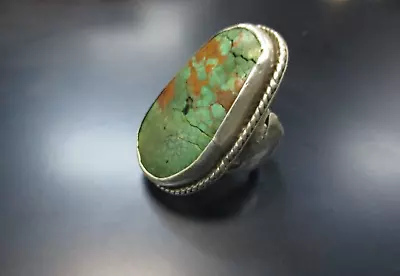 Vintage Mens Sterling Silver Turquoise  Native American Ring Old Size 11.25 • $133