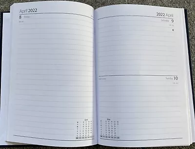 A5 Day To A Page 2022 Desk Diary Full Day Sat/Sun On One Page Hardback Planner • £3.99