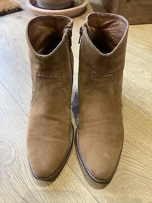 Cara London  Elderberry  Tan Suede Ankle Boots Size 37 EU RRP £99 & Box • £15.99