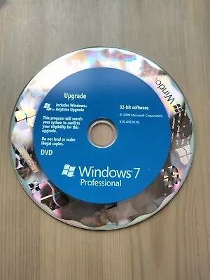 Microsoft Windows 7 Professional Upgrade 32 Bit And 64 Bit DVD **No Keys Incl.** • $29.99