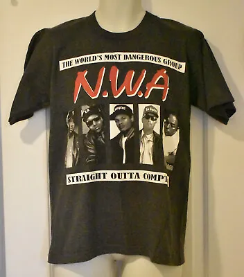NWA Straight Out Of Compton Vintage 90's T Shirt Size M Charcoal Grey ProTag Rap • $50