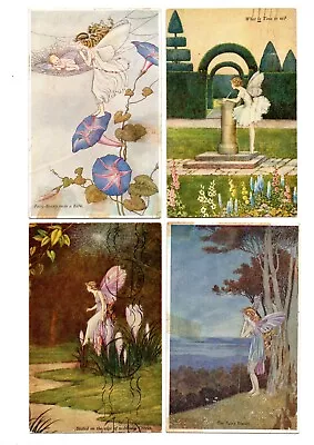 Ida Rentoul Outhwaite Fairies Witches Art GAP FILLERS X4 Original P/cards Ref103 • £9.95