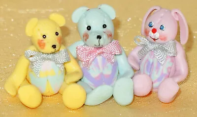 $31.50 • Buy Ethel Hicks 1 ½” X ¾” Doll House HOLIDAY EASTER Bears & Bunny Signed A00 (2000)