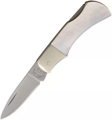 Hard Hat Knives - Mother Of Pearl Handles - 2 1/8  Lockback - Usa - Nos • $20.99