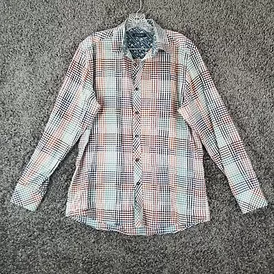 Zagiri Mens Multicolored Plaid Long Sleeve Button Up Size M • $12.99