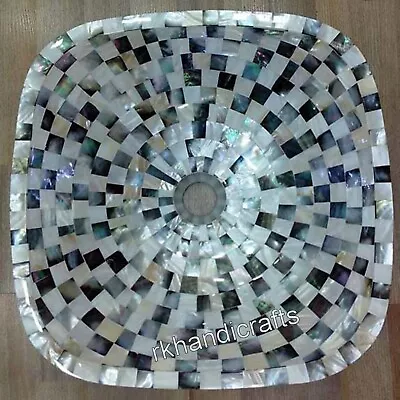 15 Inches Mosaic Art Wash Basin For Hotel Bathroom Square Marble Decorative Sink • $776.25