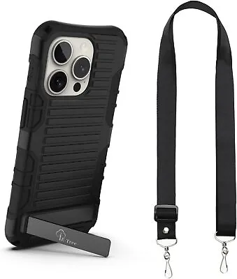 For IPhone 15 Pro Max Case With Crossbody Strap And Stand Protective • $29.85