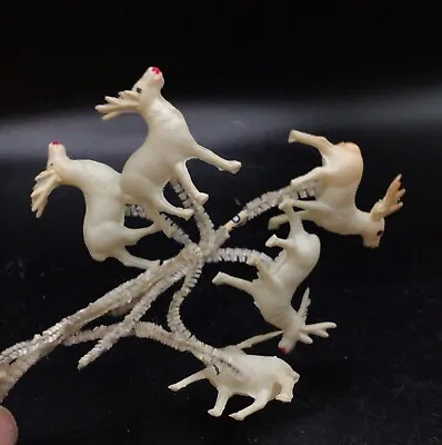 Vtg Japan Celluloid Reindeer Package Tie-Ons Pipe Cleaner  • $25