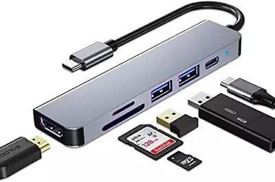 USB C HUB Multiport USB C Adapter For Macbook Pro & Air Accessories 6 In 1 HUB • £21.86