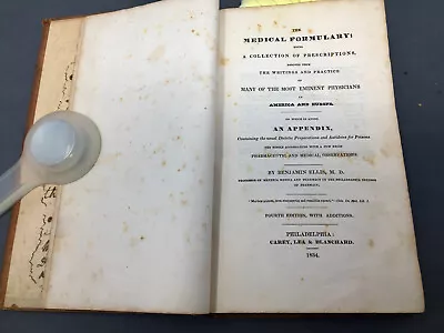 1834 Medical Formulary Pharmacy Drug & Poison Prescriptions Materia Medica Book • $149.95