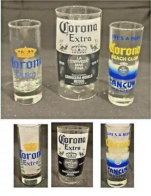 VINTAGE CORONA Beer Glass 10 Oz. & Shot Glasses 3 Oz. 3-Piece Set • $18.88