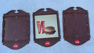 Vintage Plastic Coca Cola Display Menu Boards | Wood Look 29”x 20” | 3 Sections • $108.39