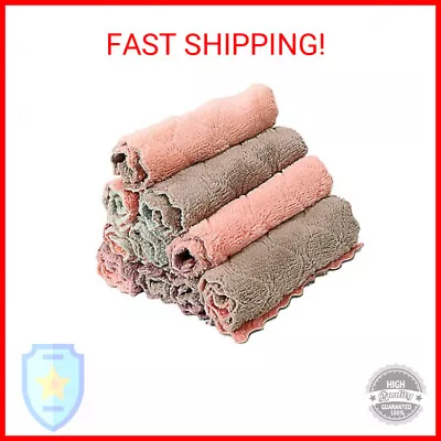 10 Pack Kitchen Cloth Microfiber Dish Towels Washcloths Super Absorbent Coral • $8.76