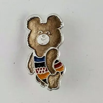 VTG MISHA BEAR Olympics USSR Swimming Rainbow Pin Pinback • $5.79