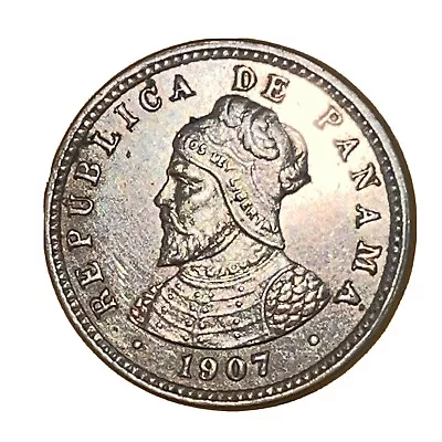 Panama ½ Centésimo 1907 Coin Half Cent Bust Of Balboa Copper Nickel 16mm Km# 6 • $18.47