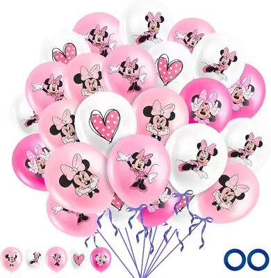 10Pcs Minnie Mouse Printed 12  Latex Balloons Birthday Party Multi Deco UK • £3.99