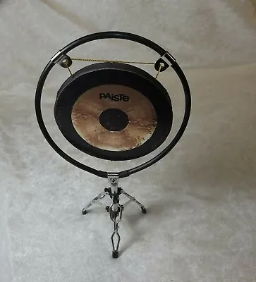 Miniature 1/6 Doll Figure Scale Mini Replica Drum Set Paiste Gong Stand Only G1 • $25