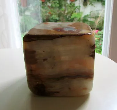 Vintage Onyx Marble Cube Desk Deco Paperweight 3'' • $39