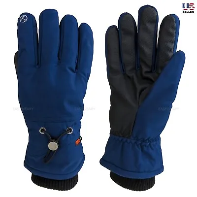 Mens Ski Gloves Winter Thermal Waterproof Sherpa Fur Lined Snowboard Snow Work • $13.99