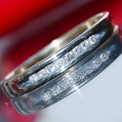 10k Yellow Gold Ring 0.08ct Diamond Wedding Band Size 6 Vintage Handmade 1.97gr • $675