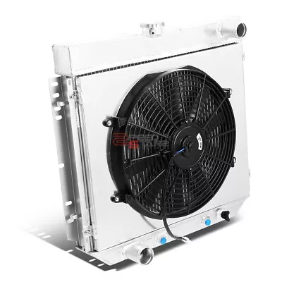 3-row Full Aluminum Core Radiator+12v Fan Shroud For 1969-1970 Ford Mustang V8 • $198.88