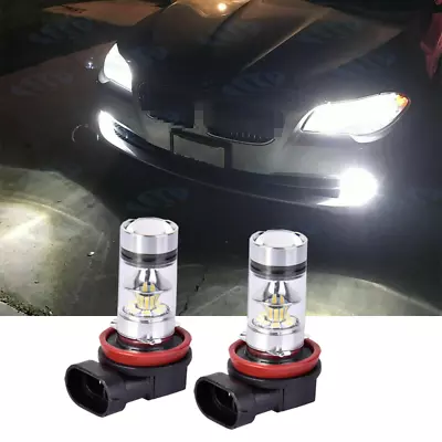 H11 White LED Fog Light Bulbs 100W For BMW 320i 328i 335i 525i 528i 535i XDrive • $9.53