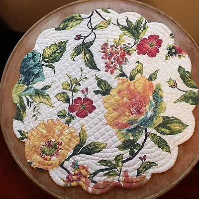 $12.95 • Buy C&F Enterprises “Summer” Round Quilted Reversible Floral Single (1) Placemat