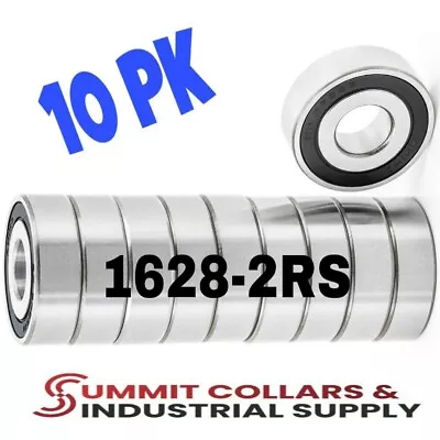 (10 Each) 1628-2rs Sealed Ball Bearing 5/8 Id X 1-5/8 Od X 1/2 Wide  • $29.89