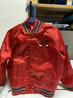 Vintage 80s Chicago Bulls Chalkline  Jacket Starter Red Kids Size 6/7. • $10