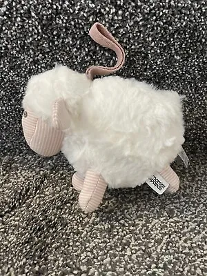 Mamas & And Papas Pink Sheep Lamb Rattle Chime Hanger Baby Comforter Soft Toy • £4.99