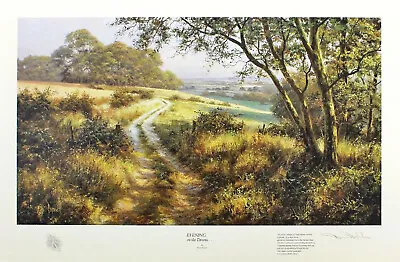 David Dipnall  Evening On The Downs  Limited Edition Signed Green Fine Art Print • £39.99