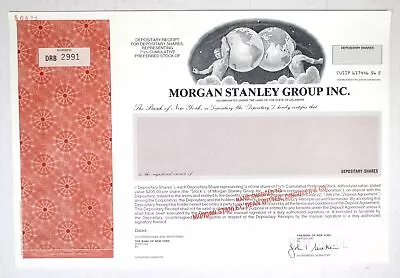 Morgan Stanley Group Inc. 1997. Specimen 7 3/4% Depositary Receipt. XF-AU • $148.88