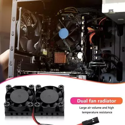 Dual Fan With Heatsink Cooling Fan Kit For Raspberry Pi 3 Model B+ Accessories • $11.45