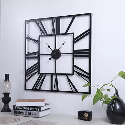 £10.95 • Buy Large Skeleton Home Garden Wall Clock Modern Metal Round Roman Open Face Living