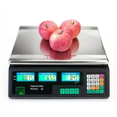 88 LB 40KG/5g Digital Weight Scale Price Computing Fruit Meat Market Produce NEW • $31.34