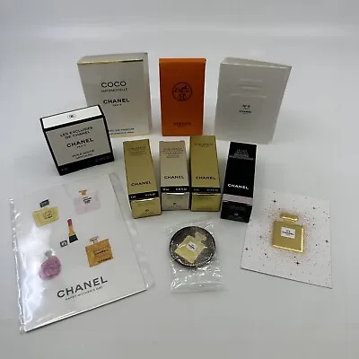 $30 • Buy Chanel + Hermes Perfume Mini Skincare Sample Sublimage Chanel Brooch Badge