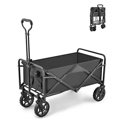 Folding Beach Wagon Cart Trolley Garden Outdoor Picnic Camping Sports Market Col • $69.99